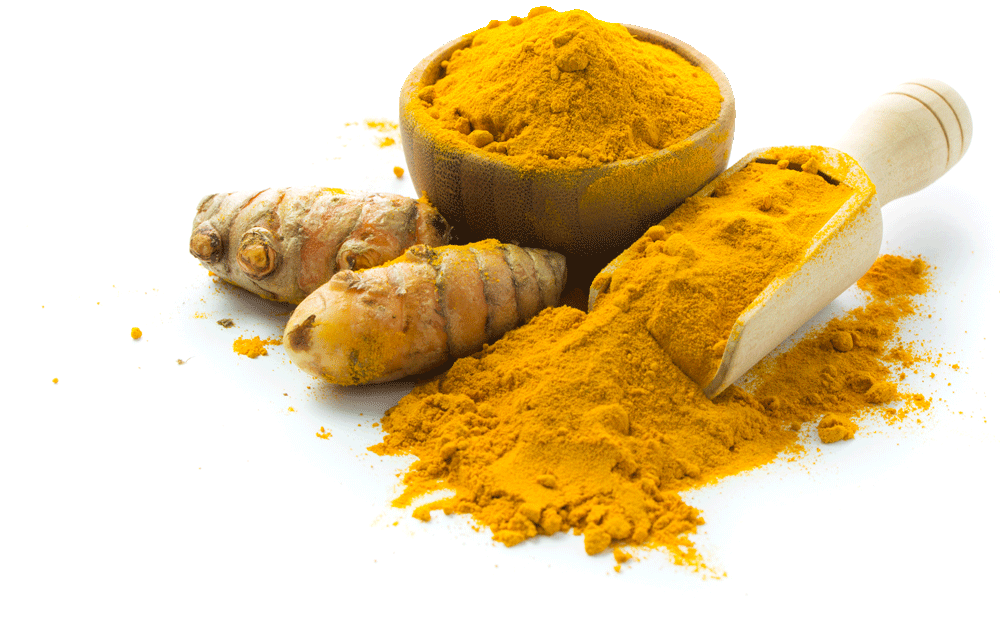 turmeric roots and powder